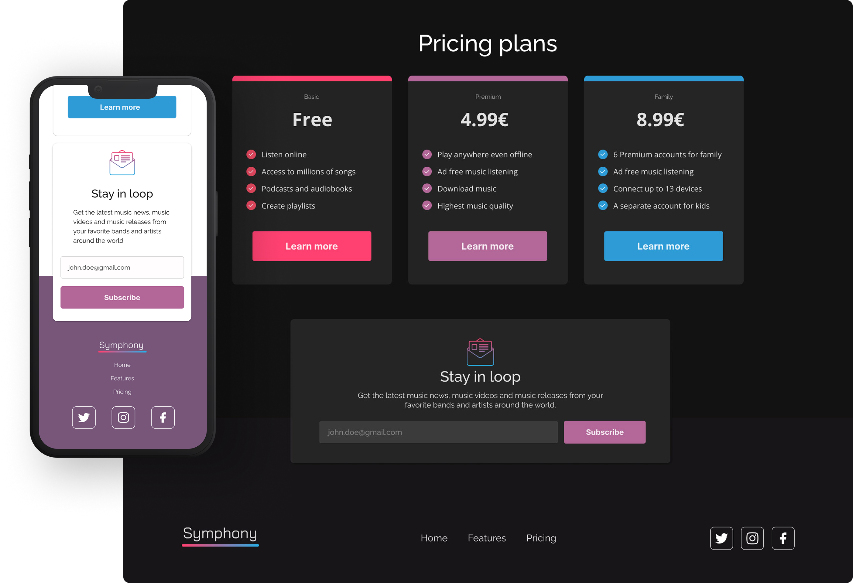 Symphony plans section