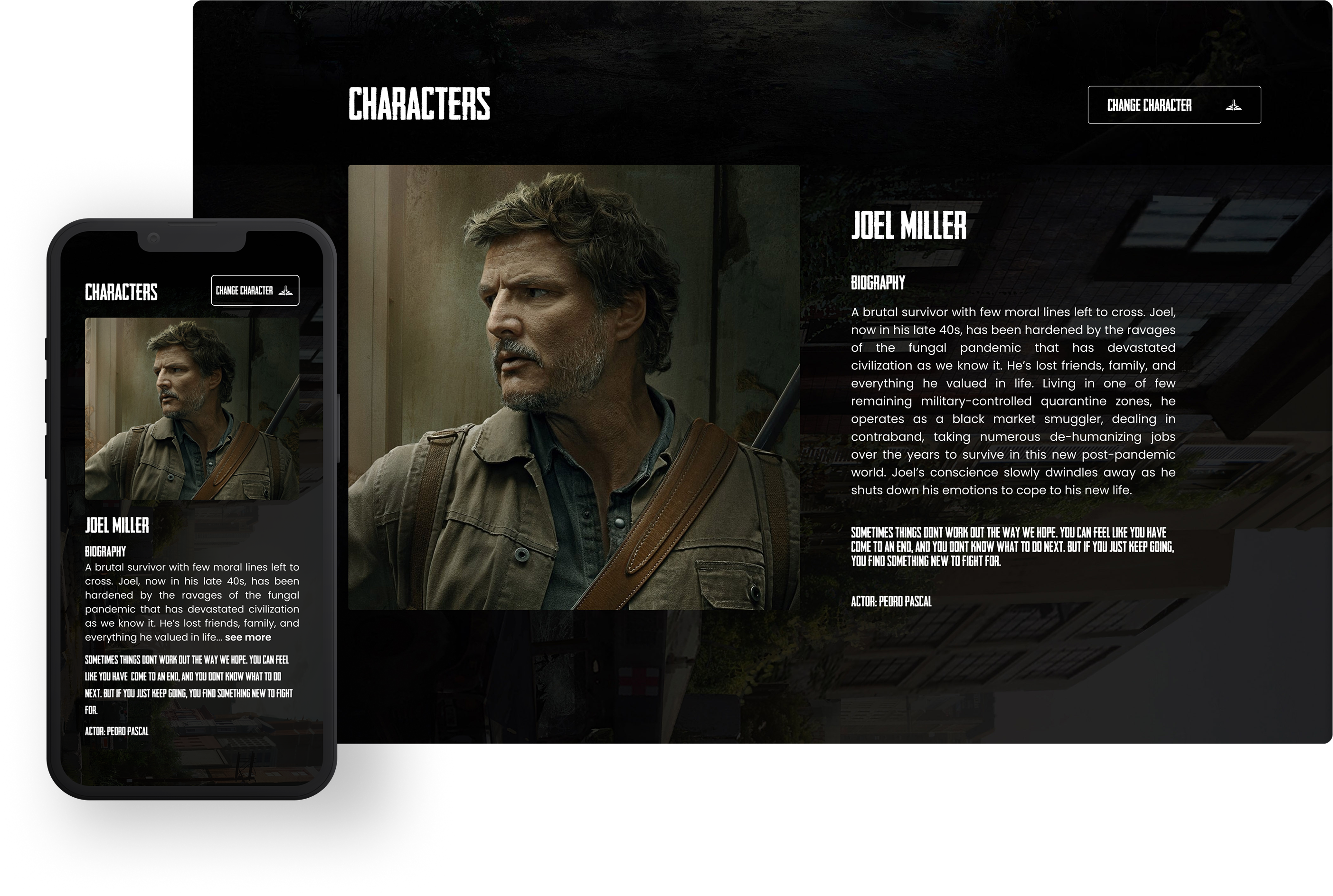 The Last of Us characters section